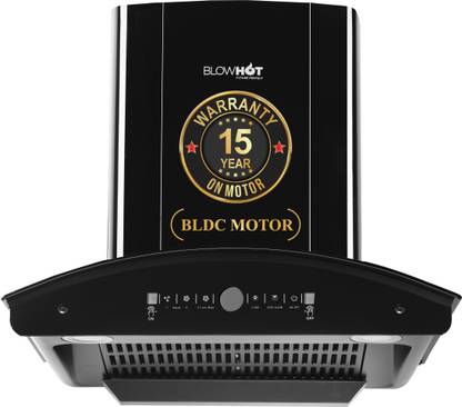 BLOWHOT ERICA S BAC 60cm 1750mh Powerful Suction, BLDC Motor, Speed Control Filterless Auto Clean Wall Mounted Black 1750 CMH Chimney