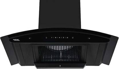 Hindware Smart Appliances Nadia IN 90 cm 1500 m?/hr Auto Clean Wall Mounted Black 1500 CMH Chimney