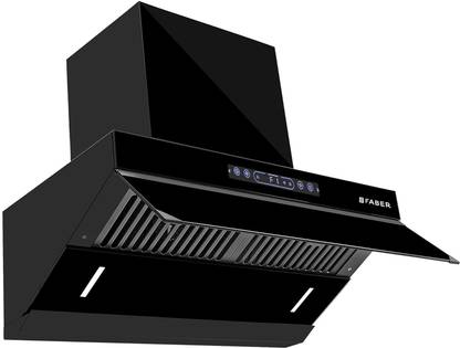 FABER Hood Alpine FL HC BK 60 Auto Clean Semi Inclined| Touch & Gesture Control | Autoclean| Powerful Suction |Filterless Technology| Low Noise Wall Mounted BLACK 1500 CMH Chimney