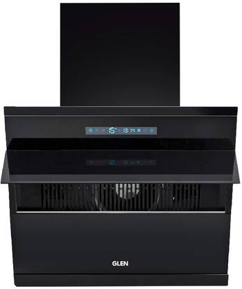 Glen 6073 Vertical Filterless Kitchen Chimney, BLDC Motor, Openable Glass, 90CM Auto Clean Wall Mounted Silver 1400 CMH Chimney