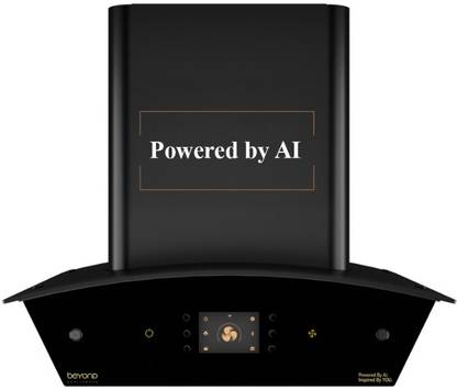 Beyond Appliances Arista 60cm Smart Chimney Auto Clean Filterless |Motion Sensor & Speakers | Touch Control | Radio | Whistle Counter |AI Chimney Wall Mounted Black 1408 CMH Chimney