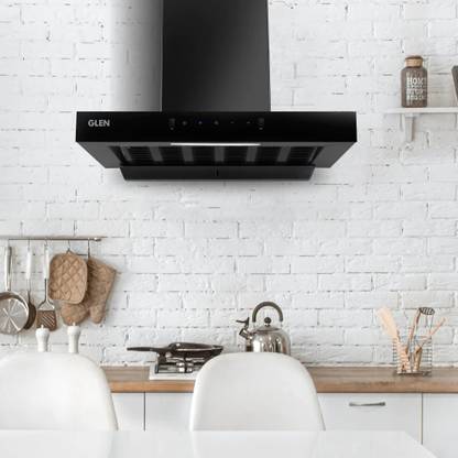 Glen CH-6052 Slim Filter less Kitchen Chimney 60CM With Motion Sensor Auto Clean Wall Mounted BLACK 1200 CMH Chimney