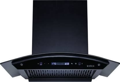 Elica CURVE FL 600 BLDC HAC LTW MS NERO Auto Clean BLDC Motor with RPM Display | 15 Years Motor Warranty|Heat Autoclean| Gesture Control| Filterless|Powerful Suction | Low Noise Wall Mounted Wall Mounted Black 1500 CMH Chimney