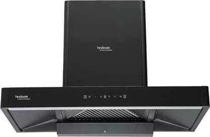 Hindware OPTIMUS BLK 90 | MaxX SILENCE 32% Less Noise | Filterless | Turbo Mode | Thermal Auto Clean Wall Mounted Black 1400 CMH Chimney