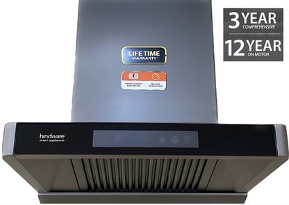 Hindware MARCELLA 60CM 1700CMH; ENERGY EFFICENT BLDC MOTOR AND MOTION SENSOR (YEAR 2023) Auto Clean Wall Mounted GREY 1700 CMH Chimney