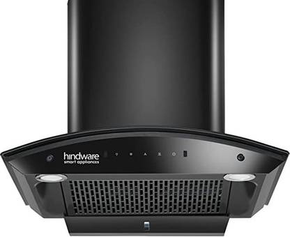 Hindware Celesia 60 cm Auto Clean Low Noise 1300m3 Suction Made In India Auto Clean Wall Mounted Black 1300 CMH Chimney