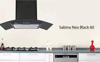 Hindware Smart Appliances Sabina Neo BLK 60 Wall Mounted Black 1100 CMH Chimney