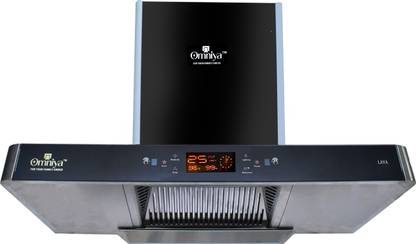 Omniya LAVA Auto Clean Wall Mounted BLACK 1850 CMH Chimney