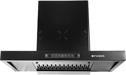 FABER HOOD BONITO 3D IN HC SC FL BK 75 Auto Clean T-Shape 75cm| Touch & Gesture Control| Autoclean| Filterless|Powerful 3 Way Suction| Low Noise Wall Mounted BLACK 1250 CMH Chimney