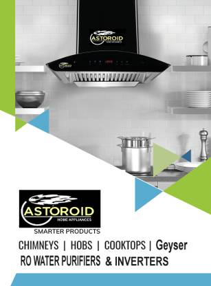 ASTEROID SLIM TOUCH SS BK 90 Auto Clean Wall Mounted BLACK, WHITE 1100 CMH Chimney