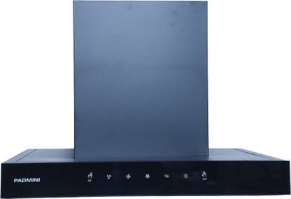 PADMINI Chimney For Kitchen Auto Clean Wall Mounted Grey, Black 1200 CMH Chimney