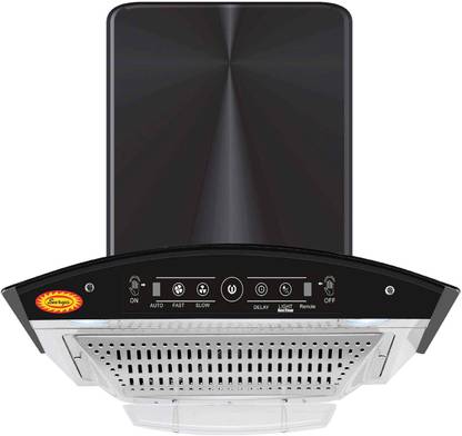 Maplin Eco-Touch Filterless Auto Clean Wall Mounted Black 1050 CMH Chimney