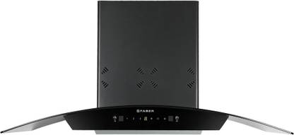 FABER HOOD ORIENT 3D IN HC SC FL BK 90 Auto Clean Curved Glass 90 cm| Touch & Gesture Control| Autoclean| Filterless|Powerful 3 way suction| Low Noise Wall Mounted Black 1250 CMH Chimney