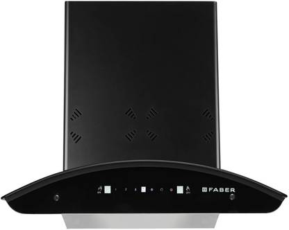 FABER HOOD ELLORA 3D IN HC SC FL BK 60 Auto Clean Wall Mounted Black 1400 CMH Chimney