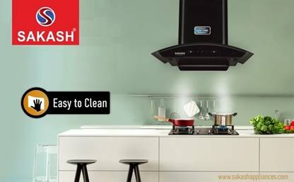 sakash SACH202410065 Auto Clean Wall Mounted BLACK 1550 CMH Chimney