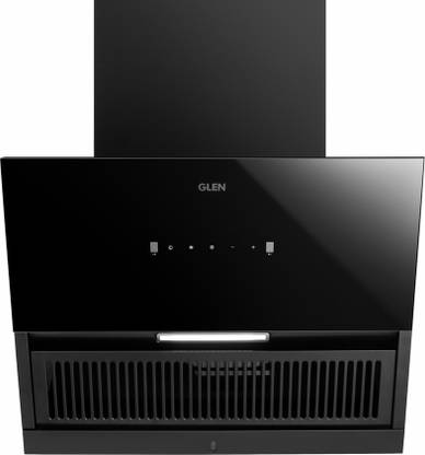 Glen Kara 60 cm Auto Clean Slant Glass 60 cm| Touch & Gesture Control| Autoclean| Filterless|Powerful Suction|Low Noise Wall Mounted Black 1200 CMH Chimney
