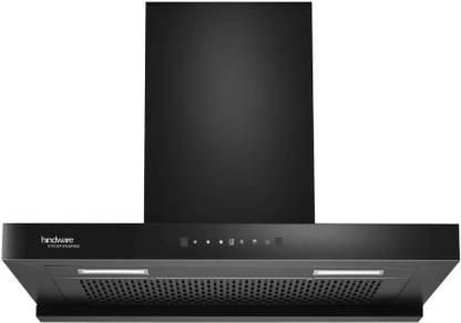 Hindware Smart Appliances Tayla 75 Auto Clean | Maxx Technology | T-Shape | Filterless | Touch Control | Motion Sensor | 5 Years Motor Warranty | Energy Efficient LED Light | Powerful Suction | Wall Mounted Black 1200 CMH Chimney