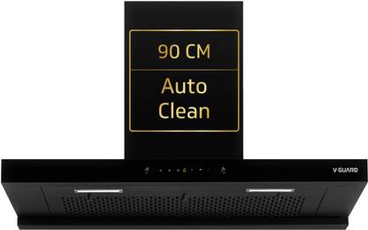 V-Guard T20 Filterless Auto Clean 90cm| Touch & Gesture Control |Powerful Suction Wall Mounted Black 1300 CMH Chimney
