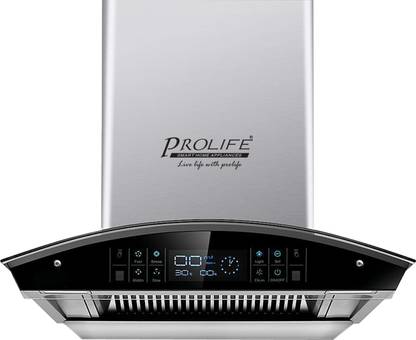 PROLIFE ALFA Series Touchscreen with 4 Speed Level Auto Clean Wall Mounted Silver 1350 CMH Chimney