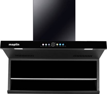 Maplin Map-T01-90cm Flat Auto Clean Wall Mounted Black 1400 CMH Chimney