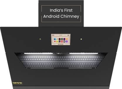 BEYOND BY BYONDNXT Eris 90cm Slant Android Chimney Filter-Less Auto Clean Wall Mounted Black 1500 CMH Chimney