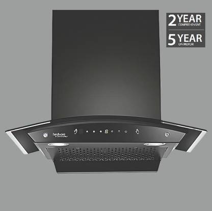 Hindware DIVINA 60CM WITH MOTION SENSOR ( LAUNCH YEAR 2022 ) Auto Clean Wall Mounted BLACK 1200 CMH Chimney