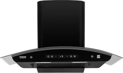 Hindware Alexio Plus BLDC 90 CM Auto Clean Wall Mounted Black 1250 CMH Chimney