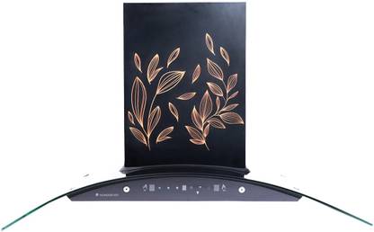 WONDERCHEF Ruby Curve Flora 90 cm Auto Clean Wall Mounted Black 1200 CMH Chimney