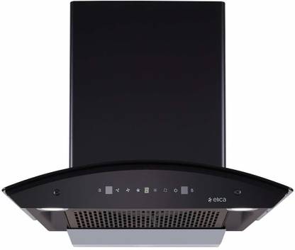 Elica 60 cm 1310 m3/hr Filterless FLCG 600 HAC MS NERO Touch + Motion Sensor Control Auto Clean Wall Mounted Black 1310 CMH Chimney