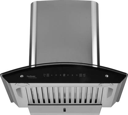 Hindware Smart Appliances Nevio Plus 60 Auto Clean | Curved Glass | Baffle Filter | Touch Control, Motion Sensor | Energy Efficient LED Light | Powerful Suction | Wall Mounted Inox 1400 CMH Chimney