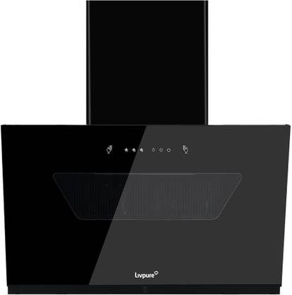 LIVPURE LIV-EMERALD-90-FL-HAC Auto Clean Wall Mounted BLACK 1400 CMH Chimney