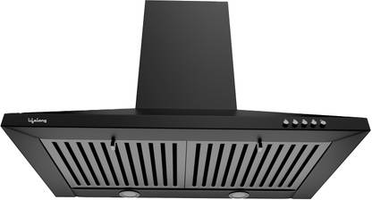 Lifelong LLLACP01 Double Baffle Filter 60 cm Push Button Control Pyramid Wall Mounted Black 1000 CMH Chimney