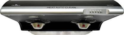 Omniya NEO PLUS Auto Clean Wall and Ceiling Mounted BLACK 1150 CMH Chimney