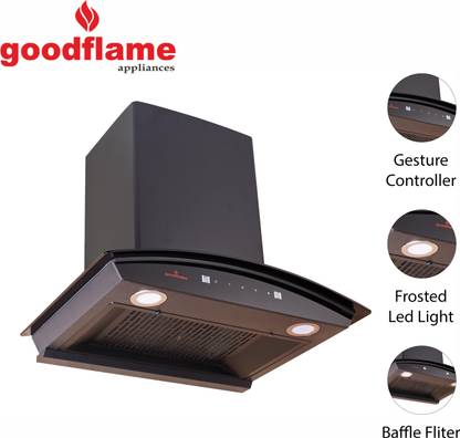 goodflame AIRIO 60 CM FILTERLESS CHIMNEY Auto Clean Wall Mounted White 1350 CMH Chimney