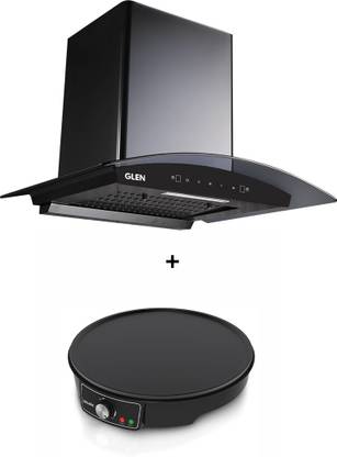 Glen ISPA 60 BL DOSA MAKER 3038N COMBO Auto Clean Wall Mounted Black 1050 CMH Chimney