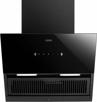 Glen CH6064AC90 Glass Filterless Chimney with Motion Sensor 1200 m3/h 90cm Auto Clean Wall Mounted BLACK 1200 CMH Chimney