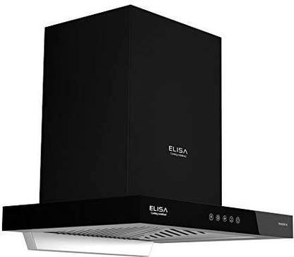 Elisa LOTUS 60 Auto Clean Wall Mounted BLACK AND SS 1200 CMH Chimney