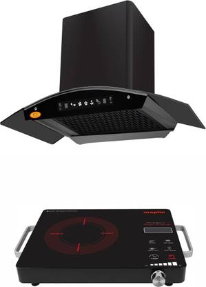 Maplin Combo of Infra Ray Cooker (S24) and Net 75 Auto Clean Wall Mounted Black 1400 CMH Chimney