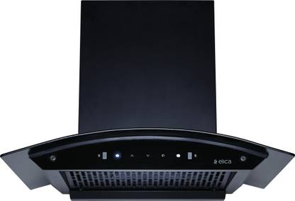 Elica CURVE FL 600 HAC LTW MS NERO Auto Clean Wall Mounted Black 1500 CMH Chimney