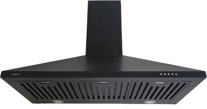 RUWA AVA90 BLACK Wall Mounted BLACK 1250 CMH Chimney