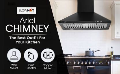 BLOWHOT Ariel Black Chimney Wall Mounted Black 800 CMH Chimney