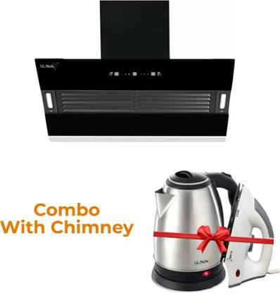 RUWA Topaz 90 FL Auto Clean Wall Mounted Black 1350 CMH Chimney