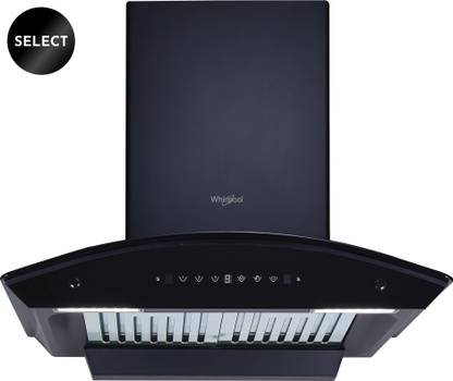 Whirlpool CGBF PRO 603 HAC BK HOOD Auto Clean Curved Glass 60 cm| 11 Years Motor Warranty| Heat Autoclean| Gesture Control| Baffle Filter|Powerful Suction | Low Noise Wall Mounted Black 1500 CMH Chimney