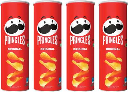 Pringles Potato Chips Original Pack of 4, Salted Flavor, Crispy Snack for Game Nights Chips