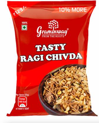 Graminway Tasty Ragi Chivda Pack of 2 Puffcorn