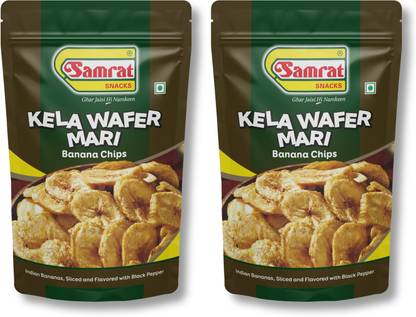 SAMRAT |BANANA CHIPS|KELA WAFER MARI |Ghar Jaisi Hi Namkeen|PACK OF 2|2X410G Chips