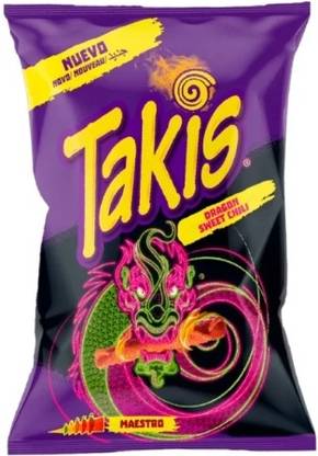 Takis Dragon Sweet Chili Crisp and Crunchy Bite Of the New Rolled Tortilla Chips Tortillas