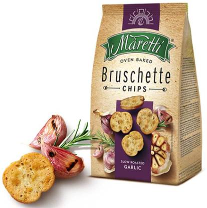 Maretti Oven Baked Bruschette Chips Slow Roasted Garlic Delicious and Healthy Chips