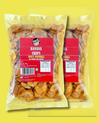 SNACK FIRST Banana Chips Crispy Snack, Combo of 2, Spicy Paprika Flavor Chips