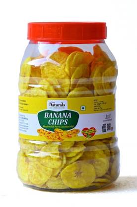 naturals & consumatic resh Kerala Banana Chips/Thin Crunchy Slices/Made in Pure Coconut Oil - 300g Chips